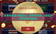 世界杯竞猜 微信投注-世界杯竞猜，微信投注的乐趣与挑战