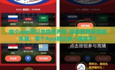 哪个app可以竞猜世界杯-探索世界杯竞猜乐趣，哪个App能让你一展身手？