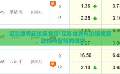 足彩世界杯单场竞猜-足彩世界杯单场竞猜，激情与智慧的碰撞