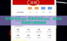 世界杯竞彩app-世界杯竞彩app，足球迷的激情与智慧碰撞
