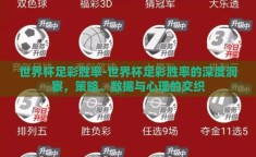 世界杯足彩胜率-世界杯足彩胜率的深度洞察，策略、数据与心理的交织