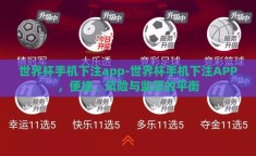 世界杯手机下注app-世界杯手机下注APP，便捷、风险与监管的平衡