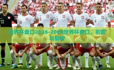 世界杯盘口2026-2026世界杯盘口，前瞻与解析