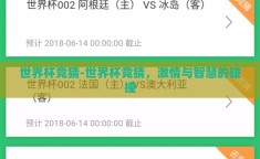 世界杯竞猜-世界杯竞猜，激情与智慧的碰撞