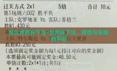 怎么世界杯下注-世界杯下注，理性与乐趣的平衡