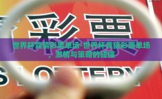 世界杯竞猜彩票单场-世界杯竞猜彩票单场，激情与策略的碰撞