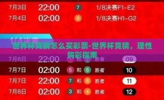 世界杯竞猜怎么买彩票-世界杯竞猜，理性购彩指南