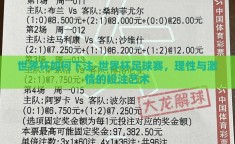 世界杯如何下注-世界杯足球赛，理性与激情的投注艺术