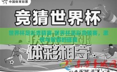 世界杯足彩竞猜赛-世界杯足彩竞猜赛，激情与智慧的碰撞