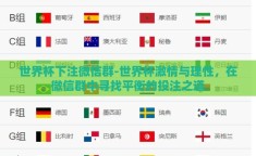世界杯下注微信群-世界杯激情与理性，在微信群中寻找平衡的投注之道