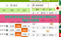足彩世界杯竞猜比分-足彩世界杯竞猜比分的魅力与策略