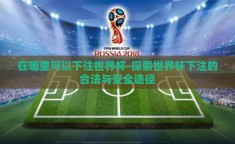 在哪里可以下注世界杯-探索世界杯下注的合法与安全途径