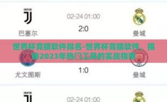 世界杯竞猜软件排名-世界杯竞猜软件，揭秘2023年热门工具的实战指南