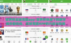 世界杯买球竞猜app-世界杯热潮下的数字娱乐新风尚，买球竞猜APP的兴起与影响