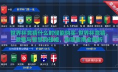 世界杯竞猜什么时候能购买-世界杯竞猜，激情与智慧的碰撞，购票指南全解析