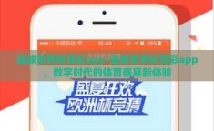 篮球世界杯竞彩app-篮球世界杯竞彩app，数字时代的体育盛宴新体验