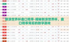 新浪世界杯盘口赔率-揭秘新浪世界杯，盘口赔率背后的数字游戏
