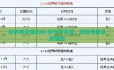 世界杯竞猜比例-世界杯竞猜，激情与智慧的碰撞