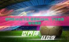 世界杯2026下注-世界杯2026，下注的激情与策略