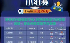 世界杯外围竞猜平台-世界杯热潮下的智慧选择，安全外围竞猜平台指南