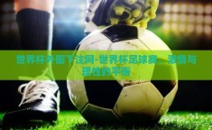 世界杯外围下注网-世界杯足球赛，激情与理性的平衡