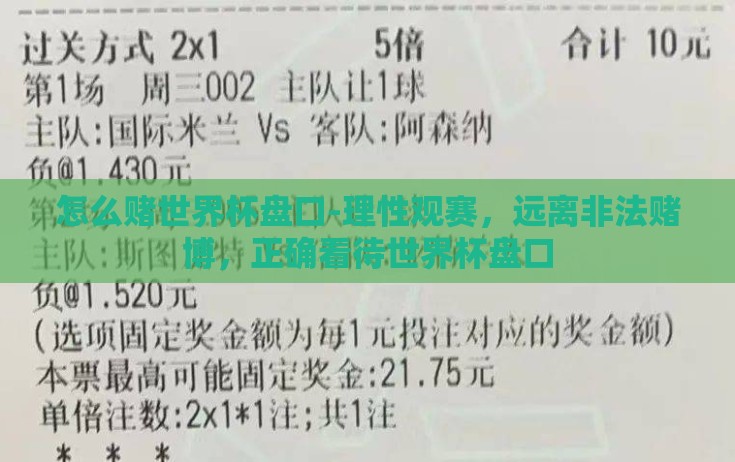 怎么赌世界杯盘口-理性观赛，远离非法赌博，正确看待世界杯盘口