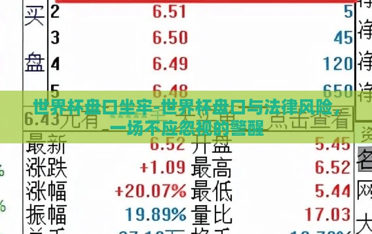 世界杯盘口坐牢-世界杯盘口与法律风险,一场不应忽视的警醒 世界杯盘口坐牢-世界杯盘口与法律风险,一场不应忽视的警醒