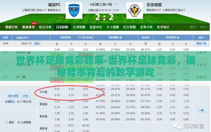 世界杯足球竞彩赔率-世界杯足球竞彩，揭秘赔率背后的数字游戏