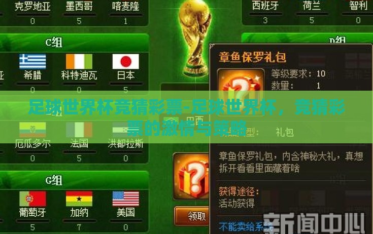足球世界杯竞猜彩票-足球世界杯，竞猜彩票的激情与策略