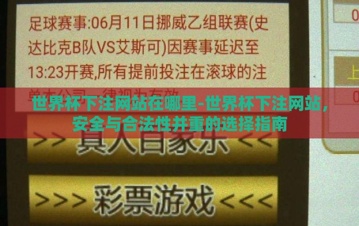 世界杯下注网站在哪里-世界杯下注网站,安全与合法性并重的选择指南 世界杯下注网站在哪里-世界杯下注网站,安全与合法性并重的选择指南