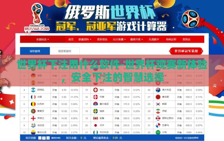 世界杯下注用什么软件-世界杯观赛新体验，安全下注的智慧选择