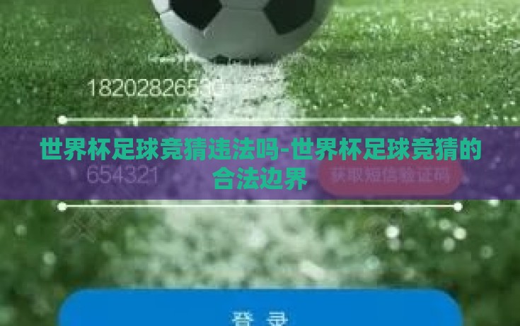 世界杯足球竞猜违法吗-世界杯足球竞猜的合法边界