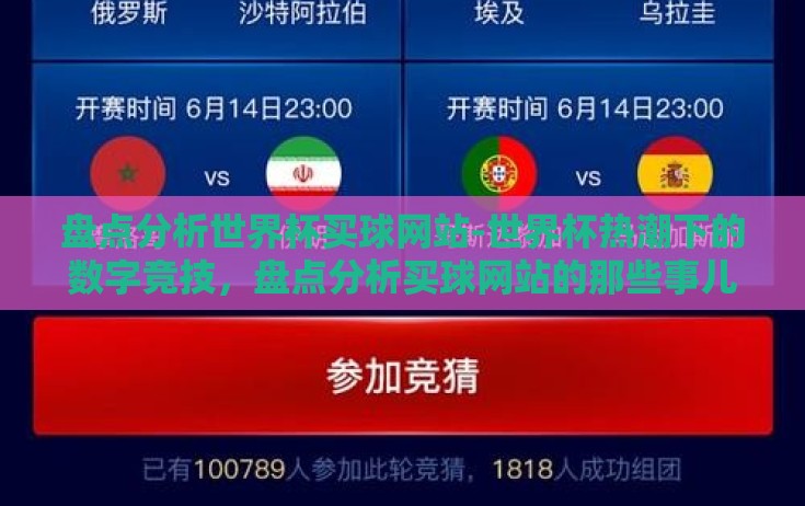 盘点分析世界杯买球网站-世界杯热潮下的数字竞技，盘点分析买球网站的那些事儿