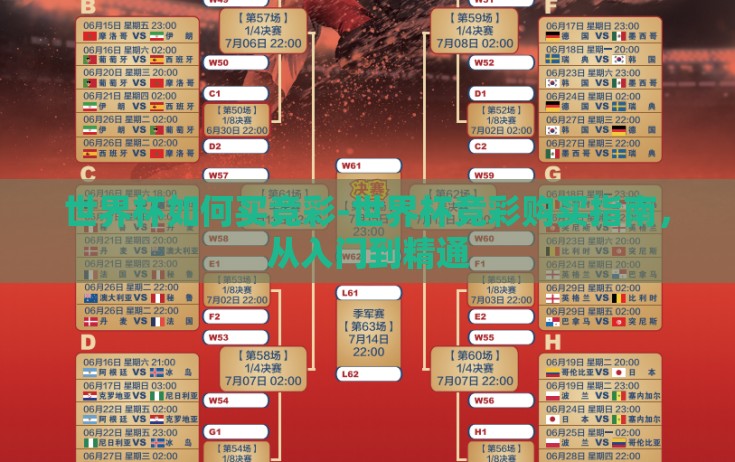 世界杯如何买竞彩-世界杯竞彩购买指南，从入门到精通