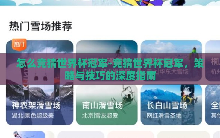 怎么竞猜世界杯冠军-竞猜世界杯冠军，策略与技巧的深度指南
