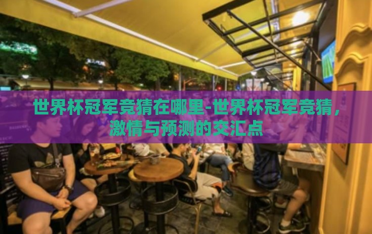 世界杯冠军竞猜在哪里-世界杯冠军竞猜，激情与预测的交汇点