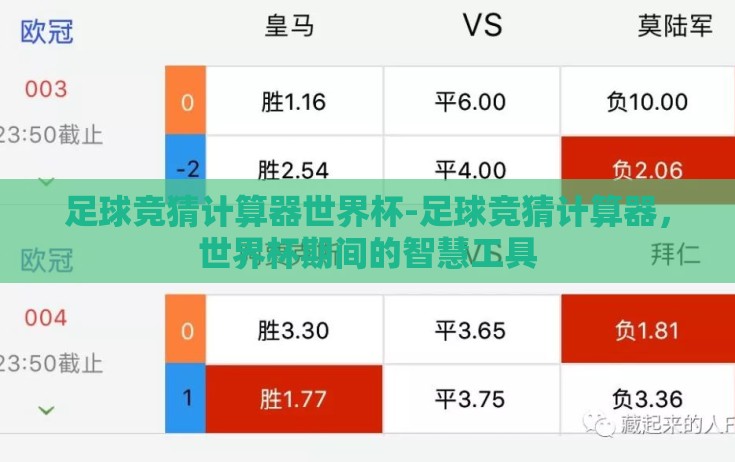 足球竞猜计算器世界杯-足球竞猜计算器，世界杯期间的智慧工具