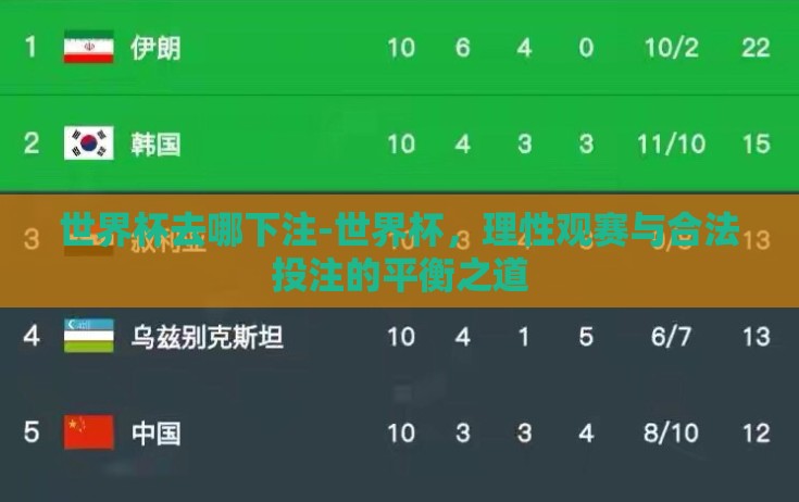 世界杯去哪下注-世界杯,理性观赛与合法投注的平衡之道 世界杯去哪下注-世界杯,理性观赛与合法投注的平衡之道