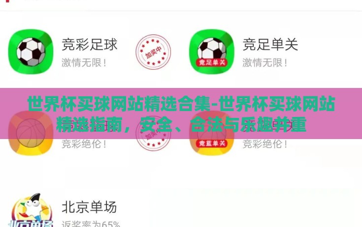 世界杯买球网站精选合集-世界杯买球网站精选指南，安全、合法与乐趣并重