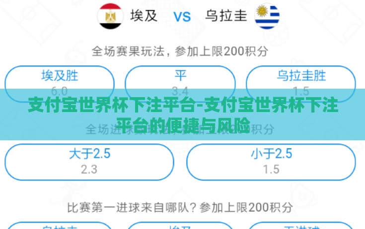 支付宝世界杯下注平台-支付宝世界杯下注平台的便捷与风险 支付宝世界杯下注平台-支付宝世界杯下注平台的便捷与风险