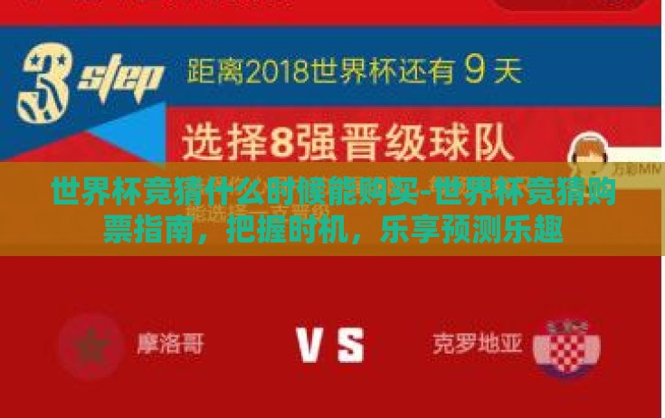 世界杯竞猜什么时候能购买-世界杯竞猜购票指南，把握时机，乐享预测乐趣