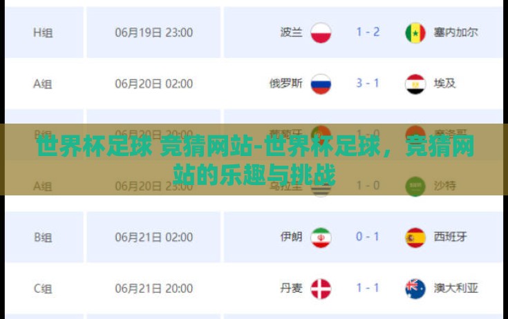世界杯足球 竞猜网站-世界杯足球，竞猜网站的乐趣与挑战