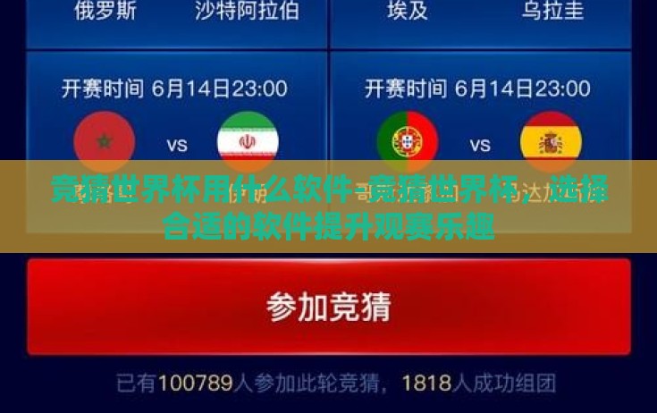 竞猜世界杯用什么软件-竞猜世界杯,选择合适的软件提升观赛乐趣 竞猜世界杯用什么软件-竞猜世界杯,选择合适的软件提升观赛乐趣